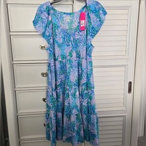 Lilly Pulitzer Kawai Flutter Sleeve Floral Dress